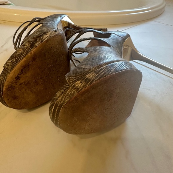 Jimmy Choo Two tone lizard sandals - Picture 4 of 5